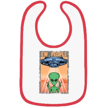 Discover Ew People Alien Funny Ufo Vintage Bibs