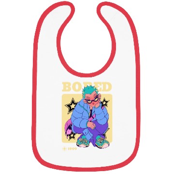 Discover Black Cream Blue Y2K Anime Illustrated Bored Bibs