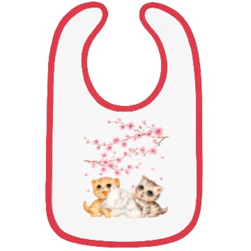 Discover Kitten Lover Japanese Cherry Blossom Cat Art Bibs