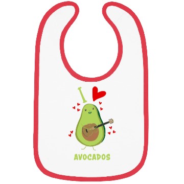 Discover I Love Avocados With Hearts Avocado Playing Guitar Bibs
