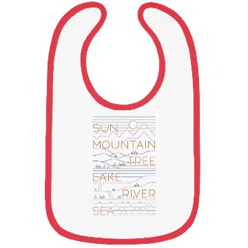 Discover Sun Mountains Trees Lake Sea Love Bibs