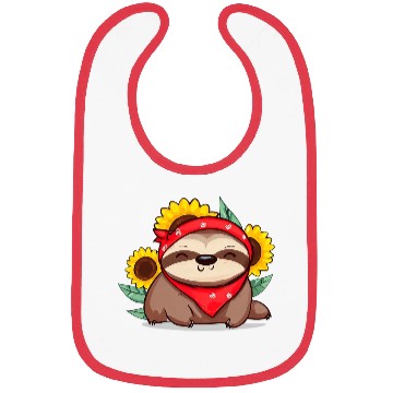 Discover Sunflower sloth with bandana Bibs