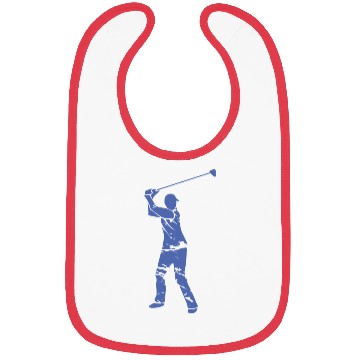 Discover Golf Golfer Silhouette - White Grunge Design Bibs