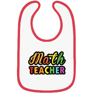 Discover Math Teacher multicolor typography on Products Bibs