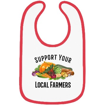 Discover funny design vegetables Support Your Local Farmers Bibs