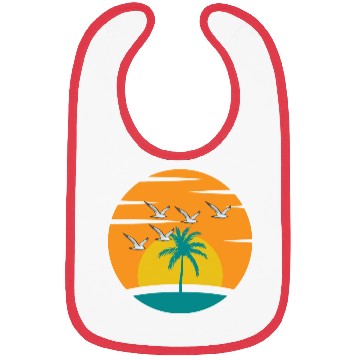 Discover Sunset on Ocean Illustration Bibs