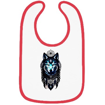 Discover dream catcher geometric wolf Bibs