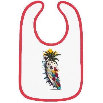 Discover Surfing Board Summer and Coconut Tree Bibs