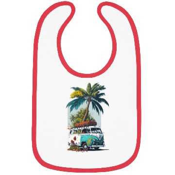 Discover travel car caravan summer coco tree Bibs