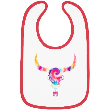 Discover Cow Bibs, Cow Skull Tie Dye Watercolor Bibs, Cow