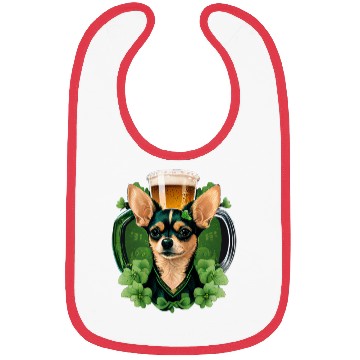 Discover Chihuahua | St. Saint Patricks Day Beer Shamrock Bibs