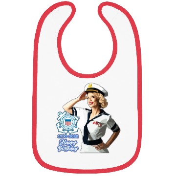 Discover U.S. Coast Guard 233rd Birthday Bibs