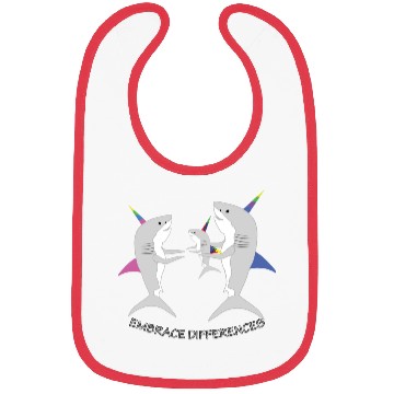 Discover Shark Unicorn Embrace Differences Bibs