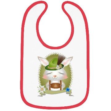 Discover small rabbit in costume with hat and leather pants Bibs
