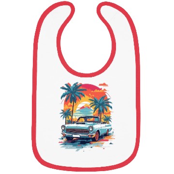 Discover Retro classic car in Miami street Bibs