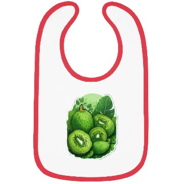 Discover Green Kiwi Pattern Sticker Bibs