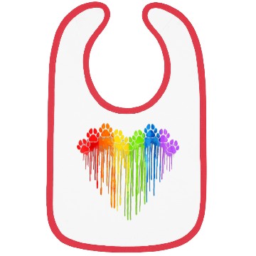Discover Dog Paws Rainbow Heart Dog Lover Gay Pride LGBT Bibs