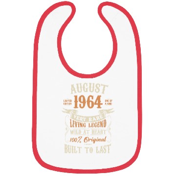 Discover August 1964 Birthday Surprise Bibs