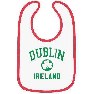 Discover Dublin Varsity Style Shamrock Green Print Bibs