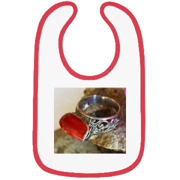 Discover Red Coral sterling silver ring for women Bibs