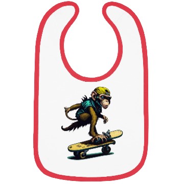 Discover Monkey on a Skateboard Bibs