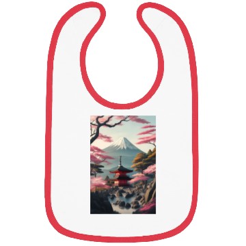 Discover Asia Landscape Serene Mount Fuji Bibs