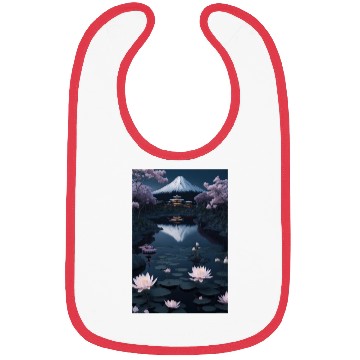 Discover Asia Landscape by night Serene Mount Fuji Bibs