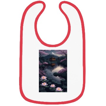 Discover Asia Landscape by night Serene Mount Fuji Bibs