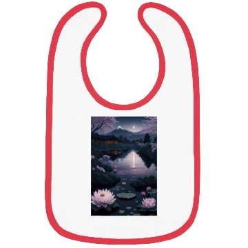 Discover Asia Landscape by night Serene Mount Fuji Bibs