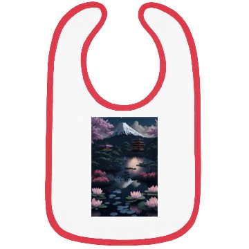 Discover Asia Landscape by night Serene Mount Fuji Bibs