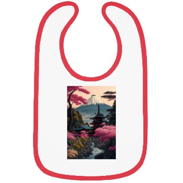 Discover Asia Landscape Serene Mount Fuji Bibs