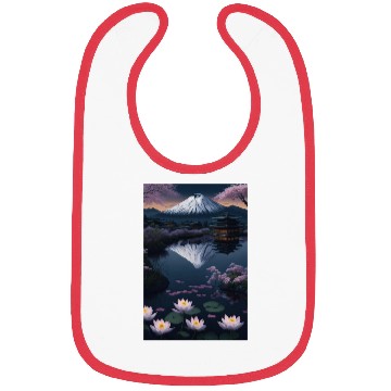 Discover Asia Landscape by night Serene Mount Fuji Bibs