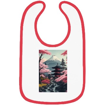Discover Asia Landscape Serene Mount Fuji Bibs