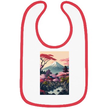 Discover Asia Landscape Serene Mount Fuji Bibs