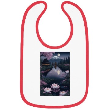 Discover Asia Landscape by night Serene Mount Fuji Bibs