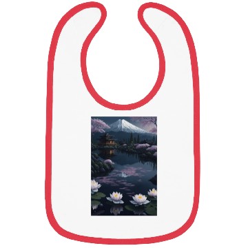 Discover Asia Landscape by night Serene Mount Fuji Bibs
