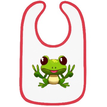 Discover Peace frog frog with peace sign Bibs