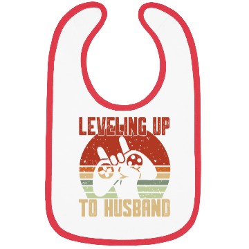 Discover Retro Leveling Up To Husband Est 2023 Promoted Bibs