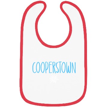 Discover Cooperstown Ny Snowflake Drawing Light Blue Text Bibs
