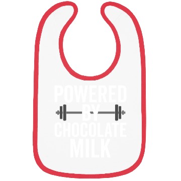 Discover Powered By Chocolate Milk Funny Gym Bibs