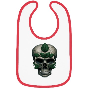 Discover skull with a four-leaf clover in the center T-shir Bibs