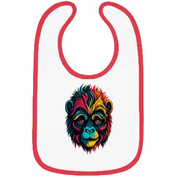 Discover Monkey head colorful Bibs Design