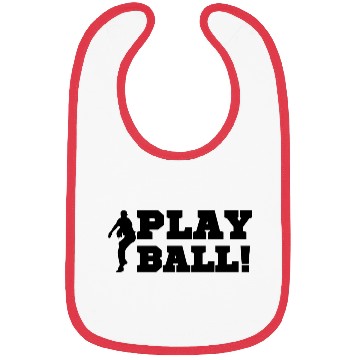 Discover Baseball Pitcher Play Ball Black Text Baseball Fan Bibs
