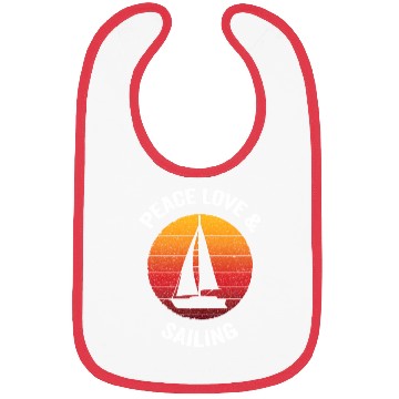 Discover Peace Love Sailing Boat Boating Bibs