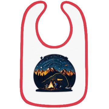 Discover Camper Sitting By A Campfire Bibs