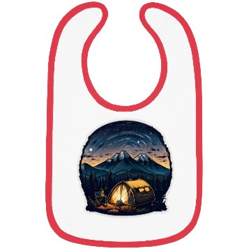 Discover A Camper Sitting By A Campfire Bibs