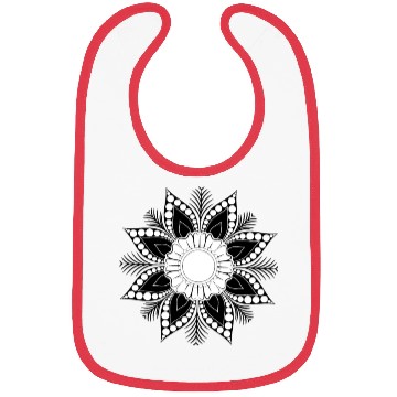 Discover black and white mandala flower Bibs
