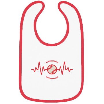 Discover Baseball Lover Heart Beat Baseball Bibs