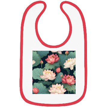 Discover Serenity Blooms: Timeless Lotus Pattern Bibs