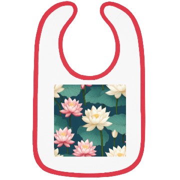 Discover Serenity Blooms: Timeless Lotus Pattern Bibs